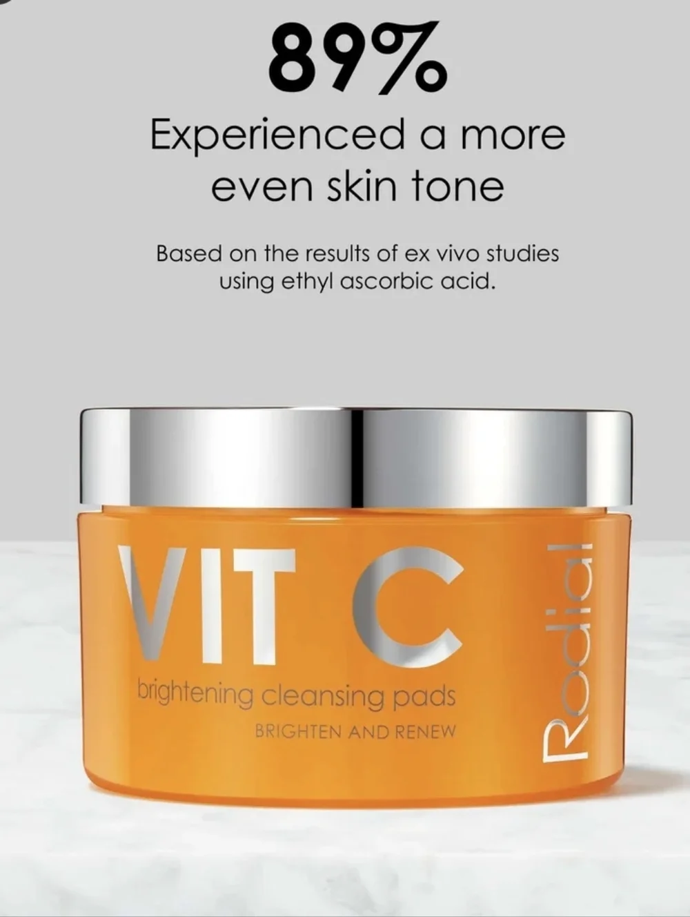 CLEARANCE! Rodial VIT C Brightening Cleansing Pads, Brighten & Renew 50 pads NIB